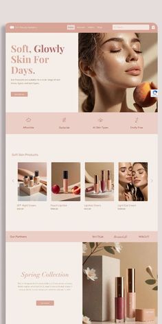 Our cosmetic store website template is the perfect canvas for showcasing your products and captivating your audience. With stunning visuals, seamless navigation, and powerful e-commerce features, your online store will be a beauty haven. #wordpress #websitedeveloper #owner #recruiter #bussinessowner #webdesign Skincare Website Design Inspiration, Makeup Website Design, Beauty Website Design, Skincare Websites, Skincare Boutique, Makeup Portfolio, Logo Design Inspiration Creative