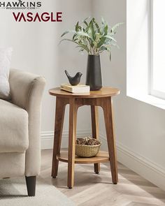 a living room scene with focus on the coffee table and vases sitting on it