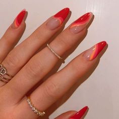 Kpop Nails, Nail Design Glitter, Unghie Sfumate, Orange Nail, Nail Swag, Nailed It