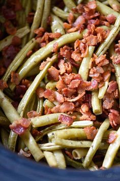 green beans with bacon in a crock pot