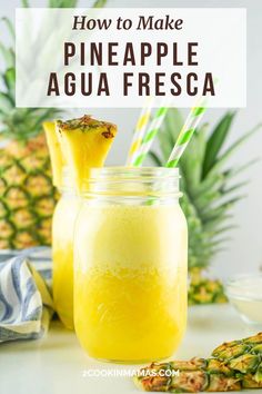 pineapple agua fresca in a mason jar