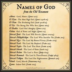 names of god from the old testament