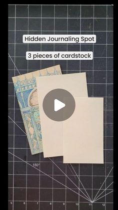 three pieces of cardstock are shown on a cutting board with the text hidden journal spot 3 pieces of cardstock