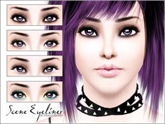 an image of some very pretty eyes with purple hair