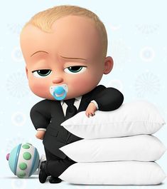 a baby with a pacifier in his mouth is sitting on pillows and has the caption home & garden essentials $ 4 99