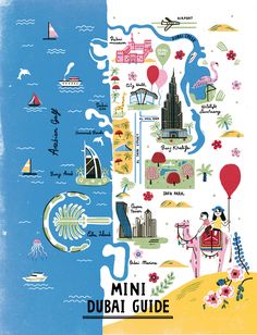 an illustrated map of the united states with different things to see and do in it