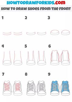 how to draw shoes from the front step by step drawing instructions for kids and adults