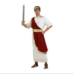 Costume Is New With Tags Everything Still Unworn In The Package. Caesar Costume, Julius Caesar Costume, Rome Costume, Harley Quinn Disfraz, Greek Toga, Roman Toga, Biblical Costumes, Toga Costume, Toga Party