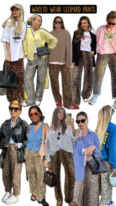 Ways to style leopard pants for fall Leapord Print Pants Fit, Cheetah Print Pants Outfit Work, Leopard Print Flare Pants Outfit, Leopard Jumper Outfit, Leopard Print Flare Pants, Leopard Flares Outfit, Leaped Pants Outfit, Silk Leopard Pants Outfit, 35 Outfits Style