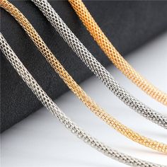 GET 20% OFF with coupon code ARTISAN20 - For orders of 10 items or more Beautiful Round Mesh Chain from Artisan Society! 3.2mm (2 Meters) 4.2mm (2 Meters) SHIPPING INFORMATION Free Shipping - 7-35 days ePacket - 7-14 business days (FREE upgrade to ePacket if orders are over 2 items) DHL -- 3-5 business days (FREE upgrade to DHL if orders are over $100 USD) UPS -- 2-3 business days *for all automatic upgrades, no need to select the shipping upgrade. please just select standard shipping and we wil Artisan Craft, Snake Chain, Necklace Jewelry, Gold And Silver, Coupon Code, Jewelry Stores, Mens Bracelet, Chain Necklace, Etsy Accessories