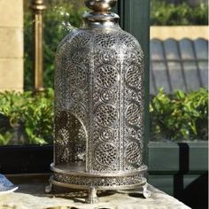 Large Detailed Silver Lantern Large Lantern, Silver Lanterns, Large Lanterns, Tea Lights, Lanterns, Candles