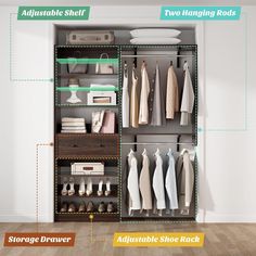 This closet system make the most of every available square inch and feature a cleanmodern style along with creative storage options. Small Closet Design Layout, Closet System Ideas, Walk In Closet Organizer, Small Closet Design, Shelves Closet, Closet Design Layout, Closet Systems, Kid Closet, Small Closet