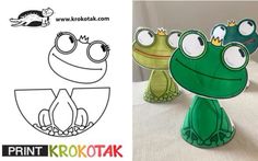 the frog paper craft is ready to be made