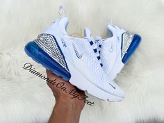 Bling Nike Shoes Blue, Custom Nike Air Max 270 Women, Kentucky Blue Nike Air Max 270, Nike Shoes Women Air Max 270 White, Nike Air Max 270 White And Blue, Nike Shoes Photo, Womens Nike Air Max 270, Nike Air Max 270 White, Bling Nike Shoes