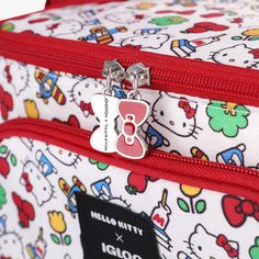 Front View | Hello Kitty Square Lunch Cooler Bag::::Holds up to 9 cans Hello Kitty Lunch, Fresh Lunch, Hello Kitty Merchandise, Best Lunch Bags, Lunch Cooler, Hello Kitty Accessories, Hello Kitty Items, Hello Kitty Collection, Pretty Bags