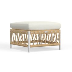 White Ottoman Nautical Elements, Aluminium Outdoor Furniture, Metal Outdoor Furniture, Swivel Club Chairs, Metal Patio Furniture, Artisan Furniture, Outdoor Ottomans, Outdoor Furniture Collections, Sunbrella Fabric