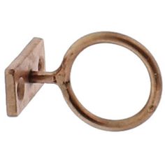 an open metal hook with a ring on it