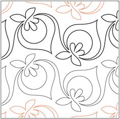 an orange and black line drawing of flowers on a white background with the word love written in it