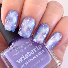 Galaxy Nail Art, Long Nail Art, Nails Trend, Purple Galaxy, Picture Polish, Galaxy Nails, Nail Polish Art, Artwork Abstract, Cute Ideas