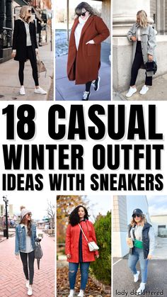 18 Casual Winter Outfit Ideas with Sneakers White Sneakers Outfit Winter Casual, Winter Casual Jeans Outfit, Winter Outfit Tennis Shoes, Casual Date Night Outfit Winter Sneakers, White Sneaker Outfit Winter, Tennis Shoe Outfits Winter, Winter Outfits With Trainers, Winter Outfits Sneakers Casual, Sneakers In Winter Outfit