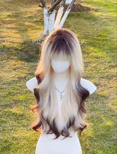 Hair Color Patterns, Cute Bangs, Dyed Hair Inspiration, Cosplay Hair, Kawaii Hairstyles, Pretty Hair Color, Hair Stylies, Soft Waves, Dark Roots