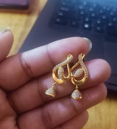 Ear Rings Models Gold, 2grams Gold Earrings, Gold Earrings Studs Daily Wear, Ear Tops Gold Indian, Simple Ear Rings, Gold Earrings Designs New Model, 2 Grams Gold Earrings Designs, Ear Rings For Women, Latest Gold Earrings