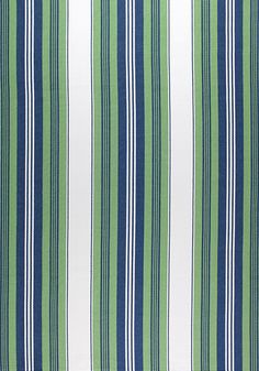 green and blue striped fabric with white stripes