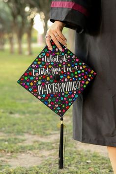 a person holding a graduation cap with the words what do you think i'm a master?