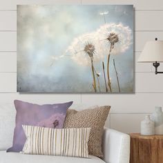 a living room scene with focus on the dandelion