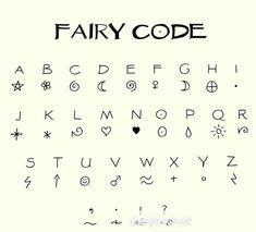 the fairy code is shown in black and white