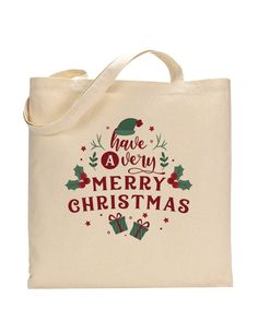 Have a Merry Christmas Tote Bag - Christmas Bags Customized Tote Bags - Logo Tote Bags Two Tone Customized Tote Bags, Cheap Tote Bags, Christmas Tote Bags, Christmas Tote, Bags Logo, Very Merry Christmas, Christmas Bags, Printed Bags, Custom Bags