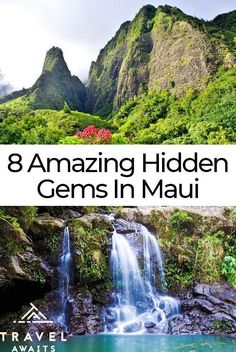 waterfalls and mountains with text overlay that reads 8 amazing hidden gems in mau