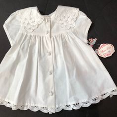 Allison Rose Vintage White Dress Nwt 12m Retailed $52.95 Cross Posted Sfpf Home Summer Garden Party Baptism Dress, Sleeveless Cotton Baptism Dress For Spring, Cute Cotton Baptism Dress With Short Sleeves, Short Sleeve Baptism Dress For Spring, Vintage White Dress, Vintage Kids Clothes, Retro Revival, White Vintage Dress, Future Family