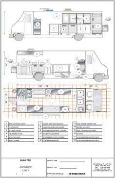 the floor plan for a food truck