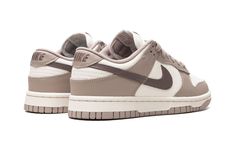 The Women’s Nike Dunk Low “Diffused Taupe” is a women’s-exclusive colorway of the retro basketball and lifestyle shoe with an easy-to-style appearance.  The upper has a Sail leather base with Diffused Taupe leather overlays and a Plum Eclipse leather Swoosh.  Other branding elements include an embroidered “Nike” logo on the heel and printed “Nike” and Swoosh logos on the tongue tag.  Underfoot, the shoe’s white midsole and taupe-colored outsole complete the look.  Release date: August 26, 2023 Women’s Nike Dunk Low, Nike Dunks Neutral, Nike Shoe Design Ideas, Cute Nikes For Women, Nike Dunk Low Outfit Woman Casual, Women’s Dunks Outfit, Nike Shoes Women Trendy, Custom Nike Dunks, Womens Nike Dunks