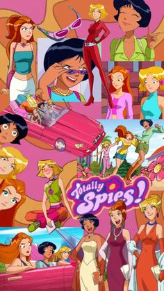 the cartoon characters are all dressed up in different outfits and hair colors, including one girl with