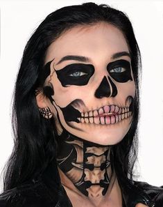 Hallowen Schminke, Makijaż Sugar Skull, Drag Make-up, Skeleton Face, Halloween Makeup Diy