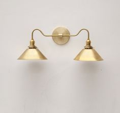 Brass Wall Sconce Light With Brass Shade-minimal Sconce Light Double Shade Wall Sconce - Etsy UK Kitchen Open Shelves, Brass Flush Mount, Shade Wall, Bathroom Renos, House Inspo