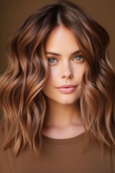 Medium Length Caramel Brown Hair, Shoulder Length Caramel Highlights, Shoulder Length Caramel Hair, Caramel Balayage Medium Length, Warm Caramel Balayage Honey Short Hair, Brown Hair With Auburn Balayage, Caramel Bob Hair, Warm Medium Brown Hair, Ombre On Short Hair