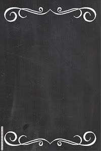 a blackboard with white writing on it and an ornate frame in the middle,