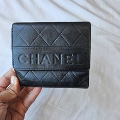 Chanel Lambskin Compact Wallet In Good Used Condition. It Has No Rubs Or Holes. It Comes With 6 Card Slots And Paper Bills Compartment. Hologram Located In The Coin Compartment. Black Color. Made In Italy. 12 Cm X 10 Cm Compact Wallet, Chanel Bags, Trifold Wallet, Chanel Black, Chanel Bag, Card Slots, Slots, Black Color, Coin