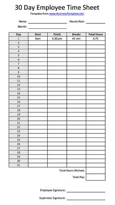 an employee time sheet for employees