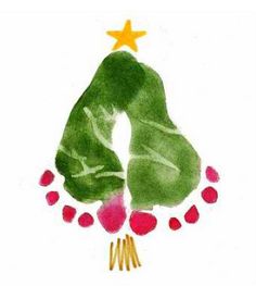 a watercolor drawing of a christmas tree