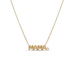 Solid Gold Mama Necklace - Alexis Jae Jewlery The Incredible Journey, Mommy Necklace, Mama Necklace, Nameplate Necklace, Elegant Necklace, Mom Necklace, Elegant Necklaces, Necklace Personalized, Topaz Gemstone