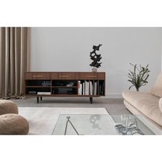 a living room scene with focus on the coffee table