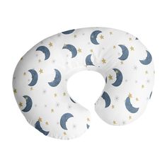 an inflatable pillow with stars and crescents on the front, against a white background