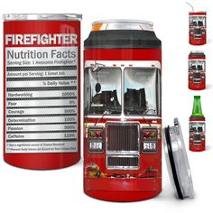 a red fire truck with instructions on how to use it and what to put in the container