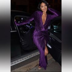 New With Tags It Is Extra Small. Purple Velvet Dress From Fashion Nova Purple Velvet Dress, Purple Velvet, Velvet Dress, Color Purple, Fashion Nova, Nice Dresses, Colorful Dresses, Long Sleeve Dress, Velvet