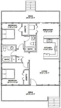 the floor plan for a two bedroom apartment with an attached kitchen and living room area