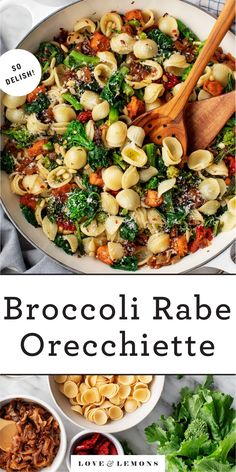 broccoli rabe orecchilette in a white bowl